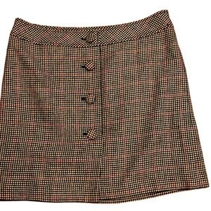 ANN TAYLOR LOFT Wool Blend Houndstooth Academia Y2K Skirt Size 12P